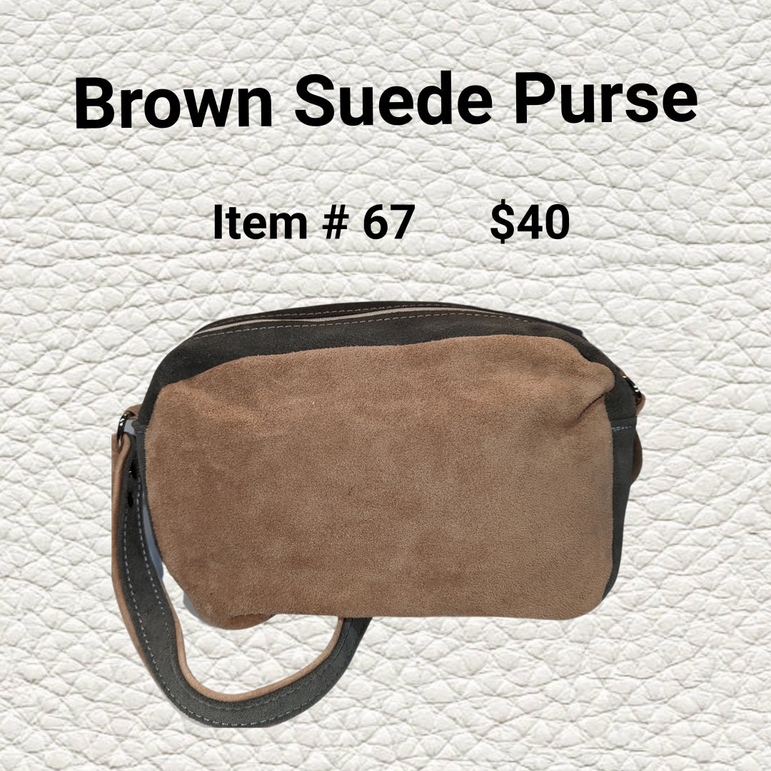Brown Suede Purse – Handcrafted Soft Leather Bag