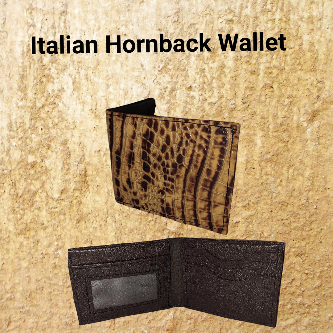 Italian Hornback Wallet – Handcrafted Exotic Leather Bi-Fold