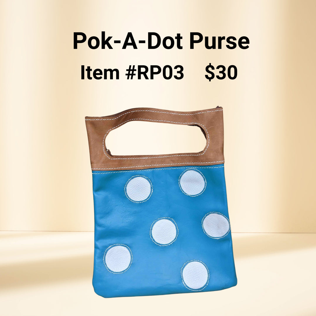 Pok-A-Dot Purse – Handcrafted Blue & Brown Tote Bag