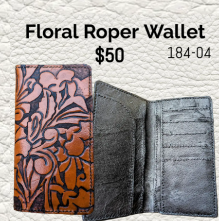 Floral Roper Wallet – Hand-Tooled Leather